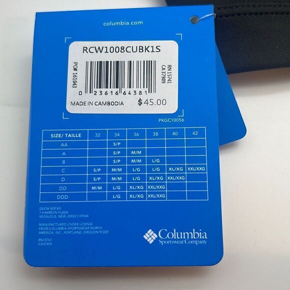 Columbia Women 1 Pack Classic Logo Racerback Omni‎ Wick Bra Size S Sport Bra New - Picture 7 of 7